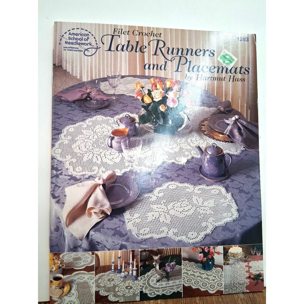 Vintage Filet Crochet Table Runners & Placemats Pattern Book 1999 ASN NEW